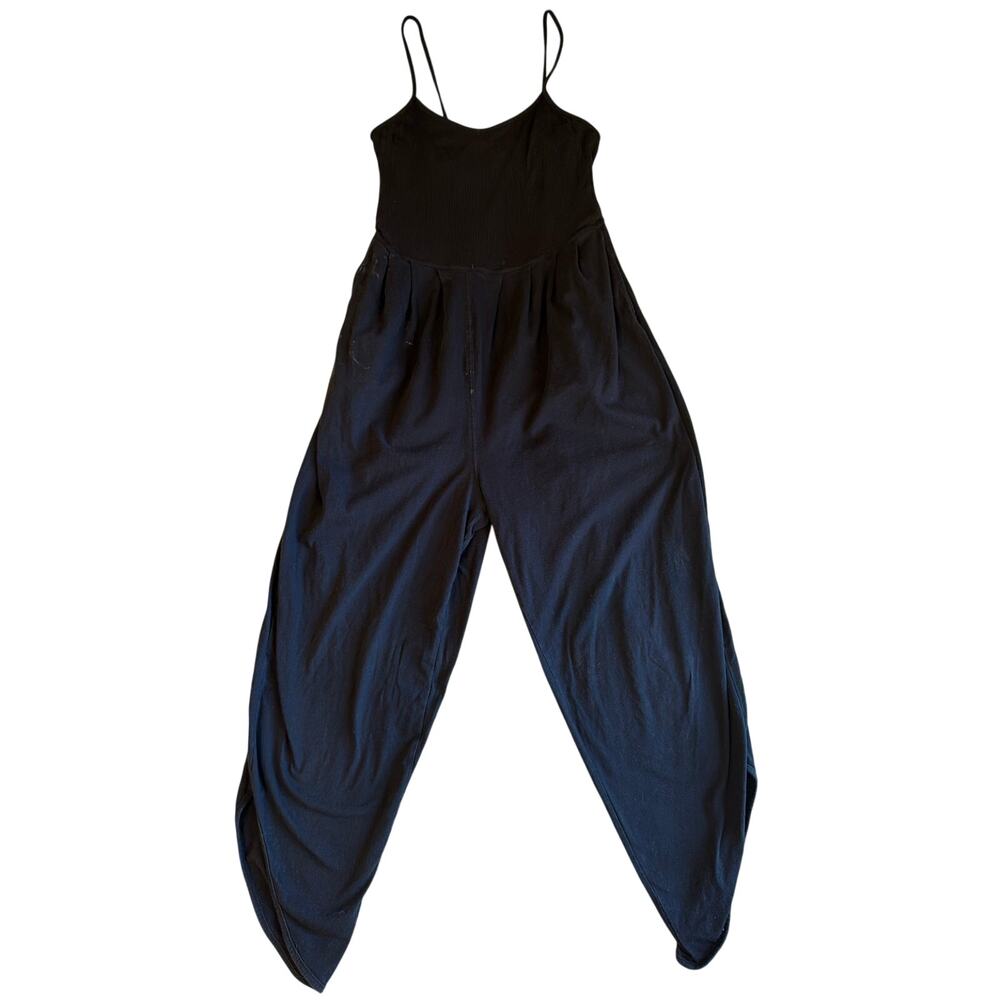 Free People Movement Athleisure Loungewear Black Spaghetti Strap Jumpsuit Medium
